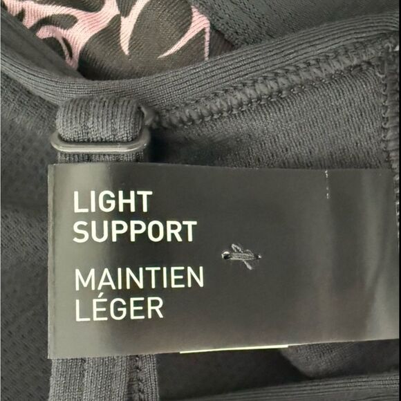 Adidas Pink and Black Sports Bra with Artistic Design Light Support - Picture 8 of 9